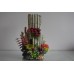  Detailed Large Old Stone Column & Coral Planted Decoration 15 x 13 x 24 cms