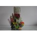  Detailed Large Old Stone Column & Coral Planted Decoration 15 x 13 x 24 cms