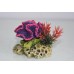 Aquarium Detailed Medium Coral On Rock Set Decoration 4 Items 8 x 8 x 7 cms