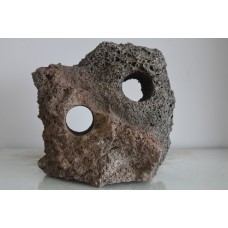 Natural Carved Lava Rock Twin hole 22 x 12 x 21 cms