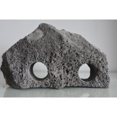 Natural Carved Lava Rock Twin hole 25 x 10 x 10 cms