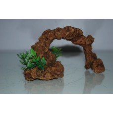Small Detailed Light Sand Rock Arch & Plants 16 x 5.5 x 9.5 cms