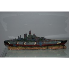 Aquarium Large Battleship Destroyer & Rock Base 50 x 9 x 15 cms