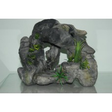 Large Rocky Cave Garden & Plants & Airstone Ornament 27 x 23 x 17 cms