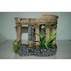 Old Roman Greek Arch Ruin with Steps & Plants 12 x 7 x 10 cms
