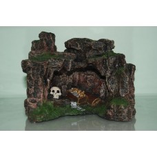 Aquarium Rock Cave with Skull & Treasure 22 x 17 x 17cms