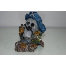 Detailed Small Pirate Skull & Treasure Decoration 10 x 8 x 11 cms
