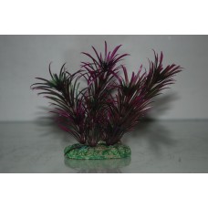 Aquarium Plant Green & Purple Plant & Weighted Base 13 cms