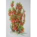 Aquarium Red & Green Plastic Plant & Weighted Base Approx 41 / 43 cms