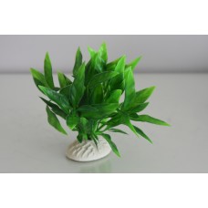 Aquarium 2 x Green Plastic Spike Leaf Plants with Weighted Base 5 x 5 x 12 cms