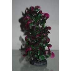 Aquarium Purple And Green Plastic Plant with Weighted Base 7 x 7 x 24 cms 