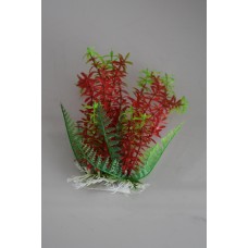 Aquarium Tropical Plastic Plant Red & Green 16 cms High Suitable for All Aquariums