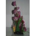 Aquarium Realistic Medium Sized Plastic Plant Purple & Green 9 x 5 x 24 cms