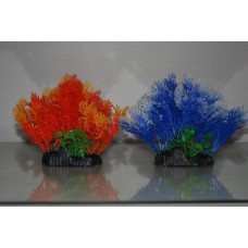 Aquarium Blue & White & Orange Plant Flora With Weighted Base Two Plants 