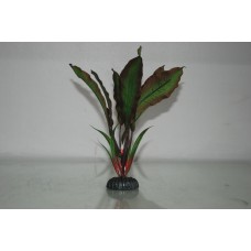 Aquarium Silk Plant Amazon Broad Leaf Plant Green & Red 50 cms High
